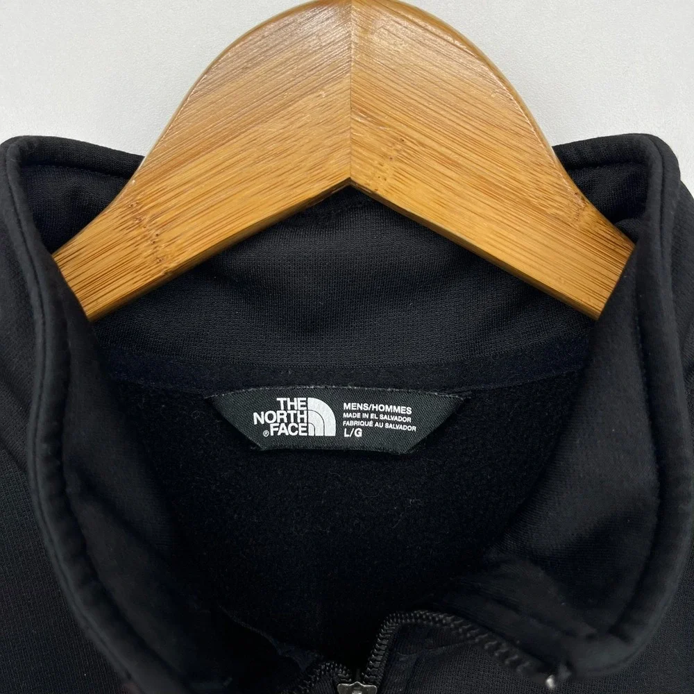 The North Face‎ 1/2 Zip Pullover Sweatshirt Men's L Black Zip Pocket TNF Logo